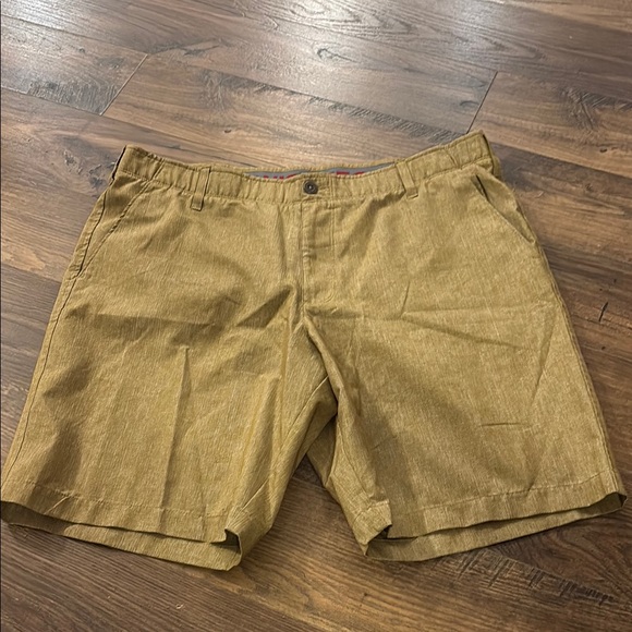 Swiss Tech Tan Flat Front Shorts with Relaxed Fit - Picture 1 of 4